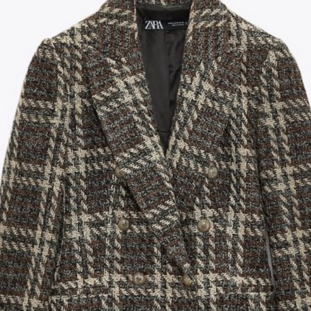 Zara Brown Plaid Coat - Picture 5 of 14